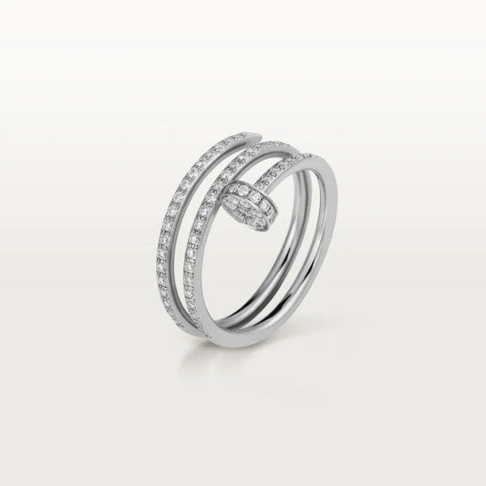 [Noble Jewelry]JUSTE RING 1.8MM SILVER DOUBLE ROW DIAMONDS