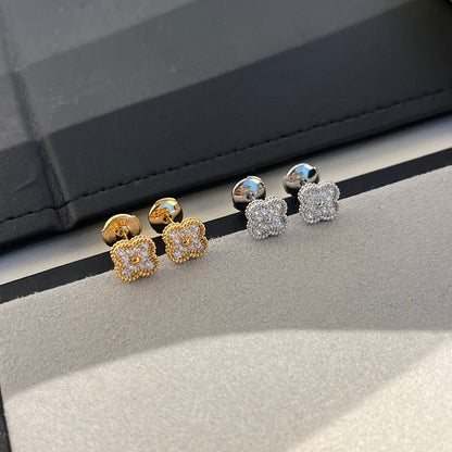 [Noble Jewelry]CLOVER MINI DIAMOND STUD EARRINGS